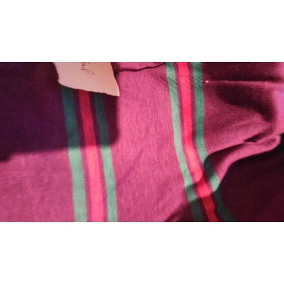 Material Red Green Purple Stripe Polyester / Cotton 24 x 60 Fabric T-Shirt we - Picture 2 of 4
